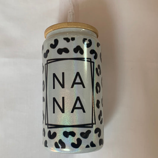 NANA leopard Glass can
