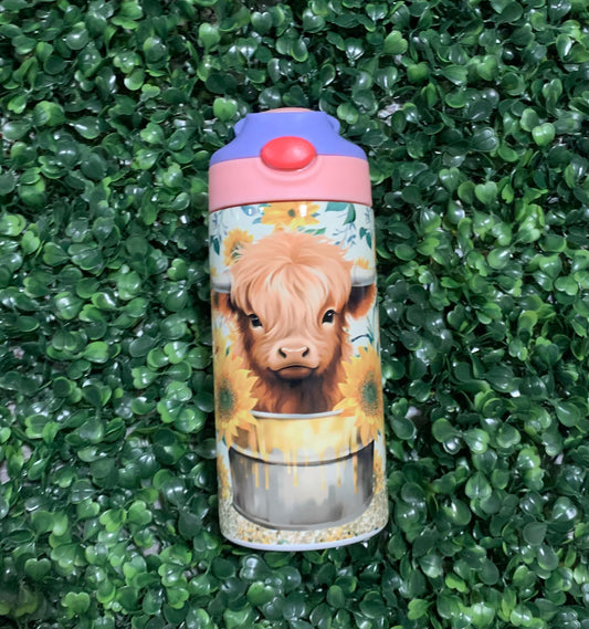 Highland Cow 12oz flip top