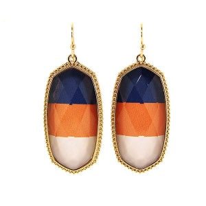 Hex Navy/Orange/White Earrings
