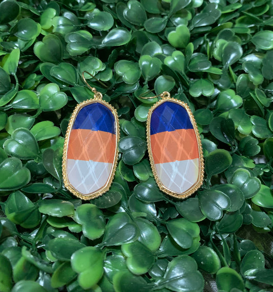 Hex Navy/Orange/White Earrings