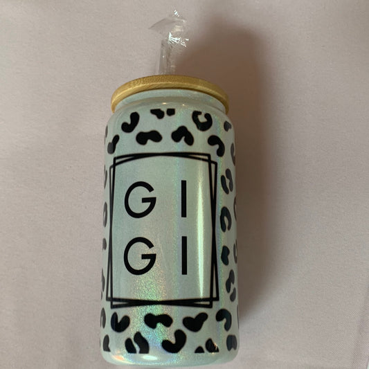 GIGI leopard Glass can