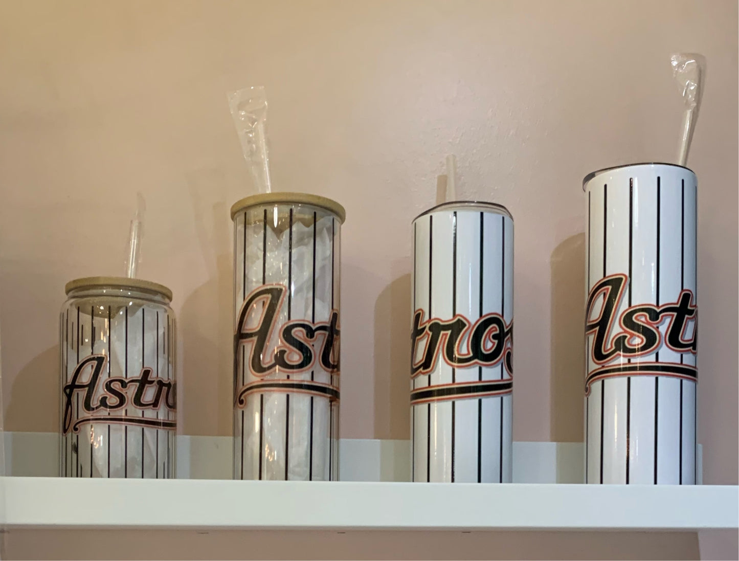 Astros Pinstripe Glass Can