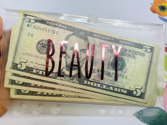 Cash Envelopes - rose gold letters